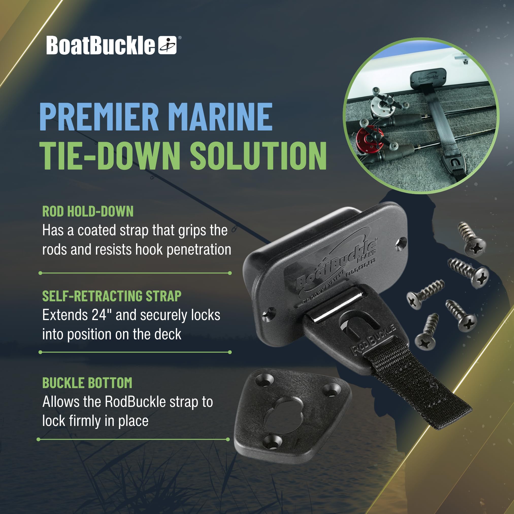 PVC-coated strap and durable mount hardware