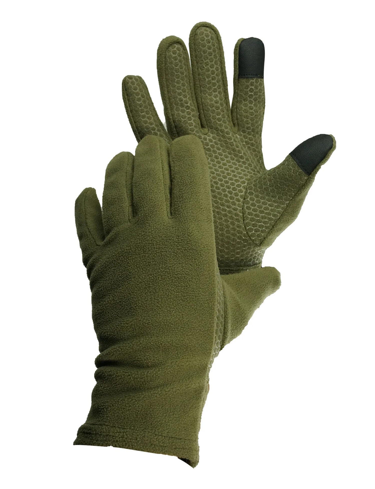 Bob Allen 430 touch screen fleece glove in sage with silicone palm for precise control in cold conditions