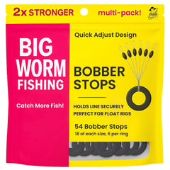Rubber bobber stops for fishing line in packaging