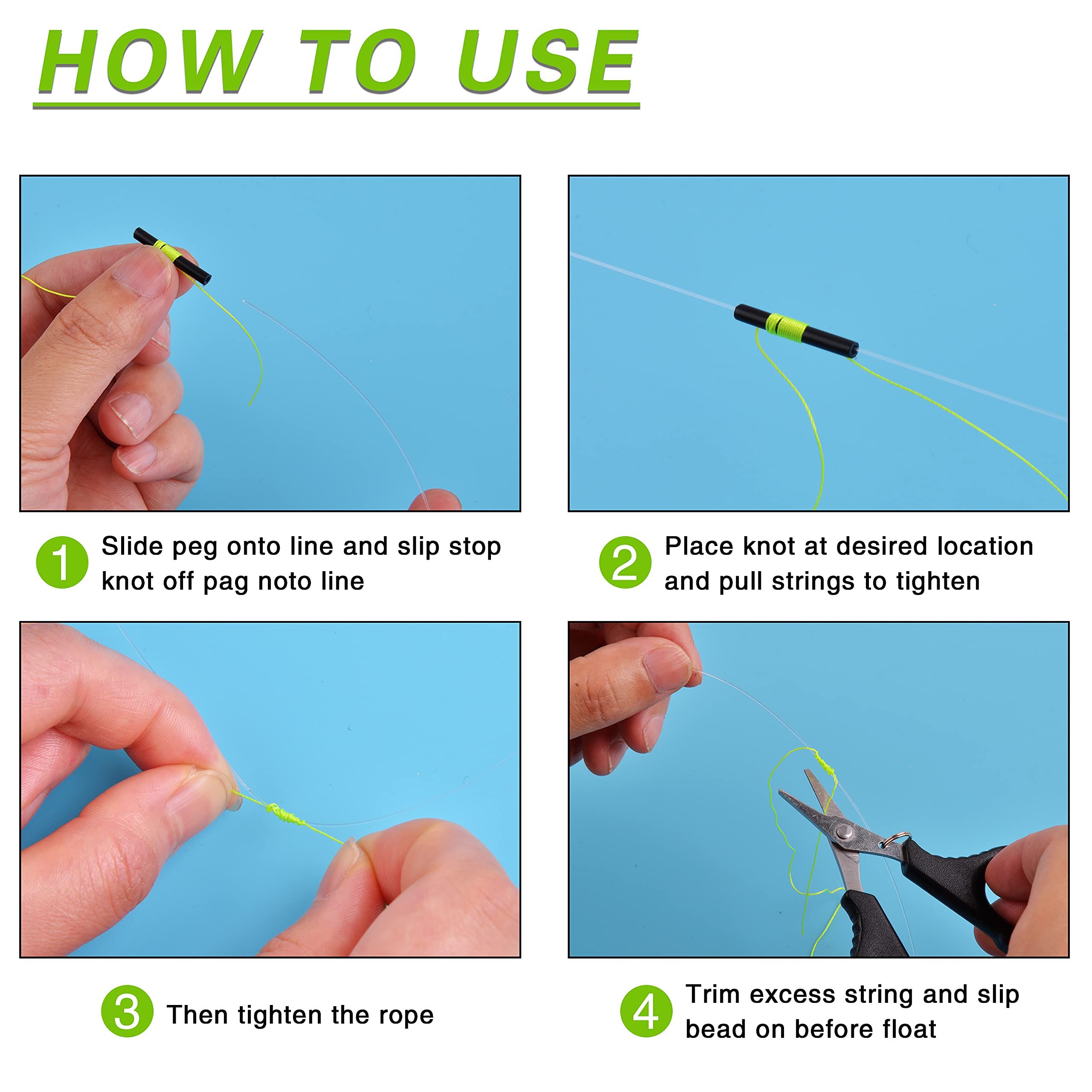 Three-color bobber stop set