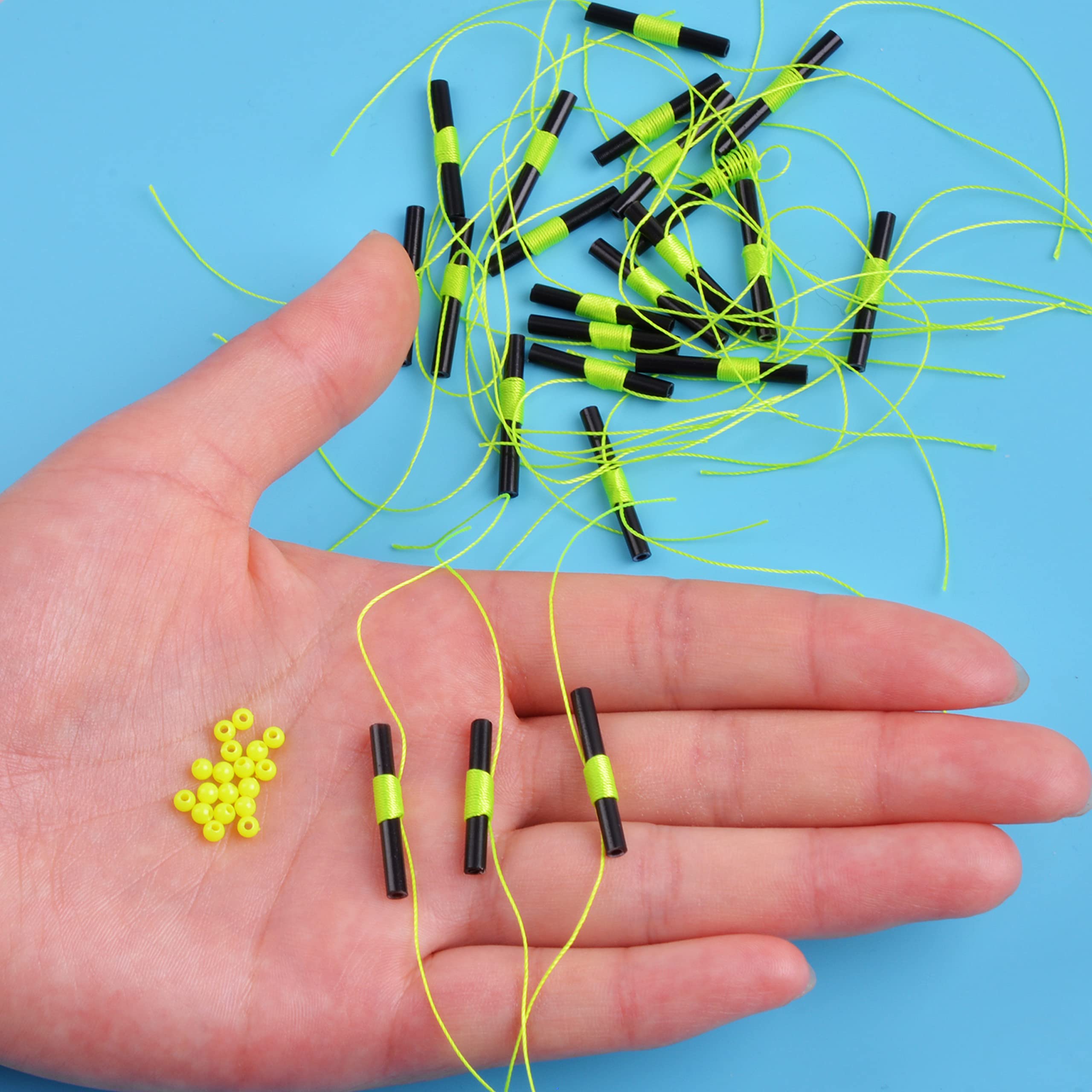Slip bobber stop being attached to monofilament