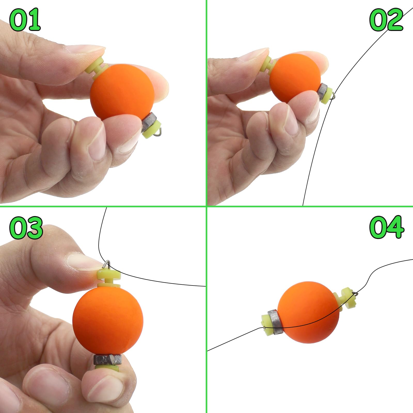 assorted sizes of bobbers suitable for bluegill, crappie, and panfish