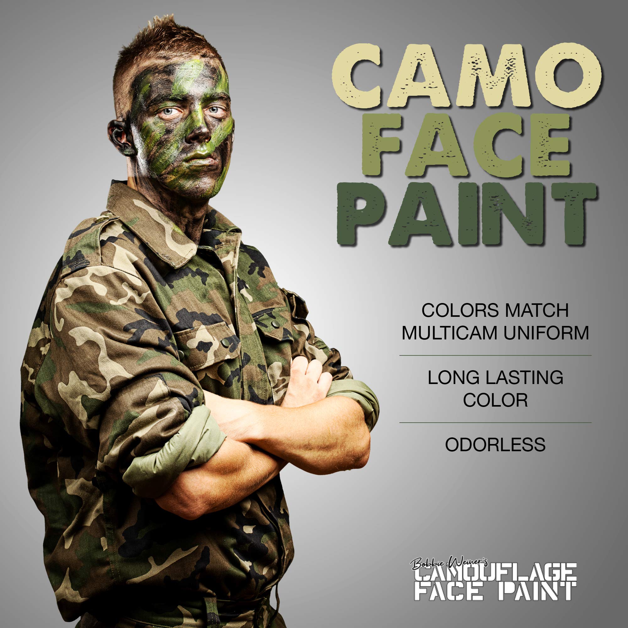Bobbie Weiner camouflage face paint Loam shade blends with MultiCam uniforms