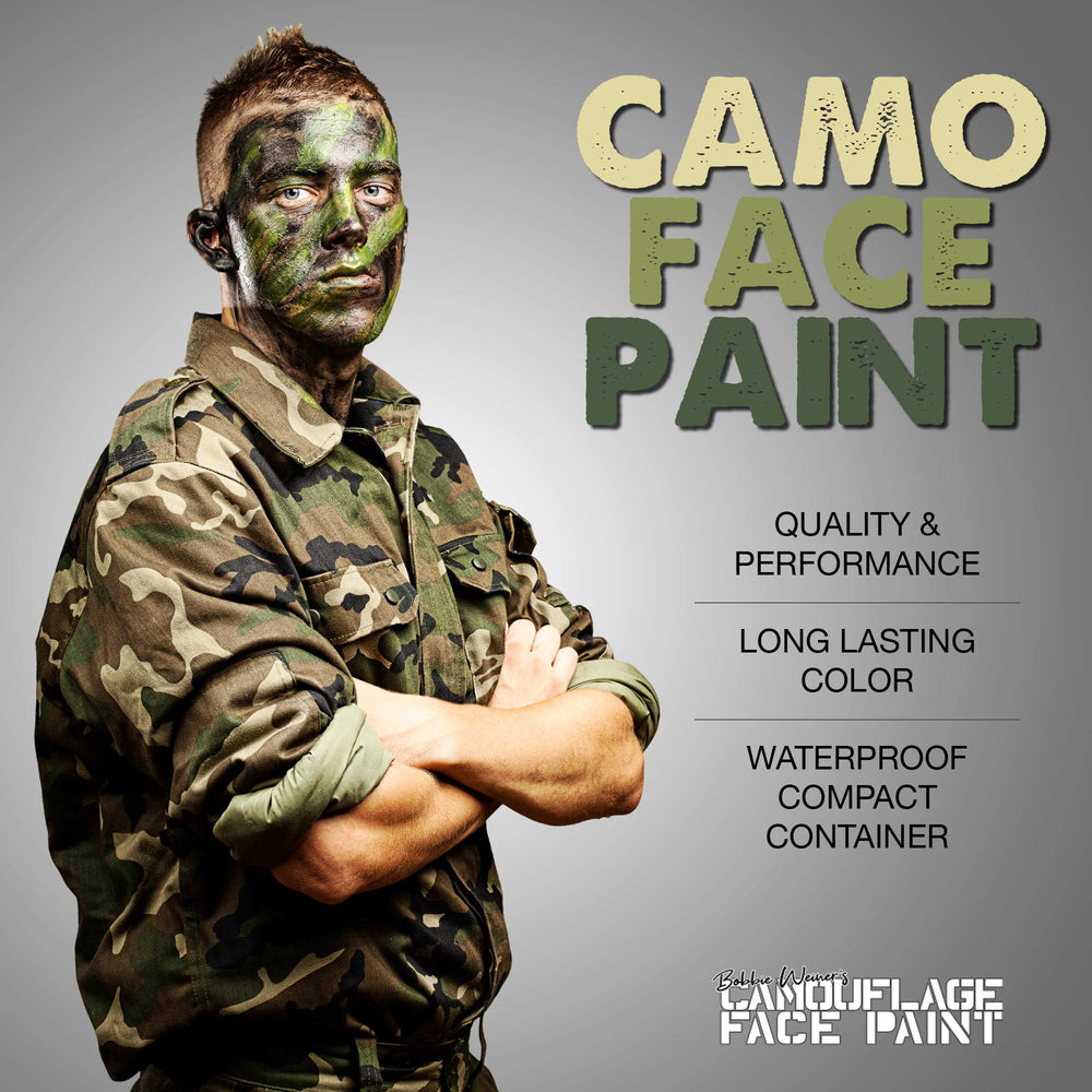 Bobbie Weiner camouflage face paint in white for bright highlights and quick blending.