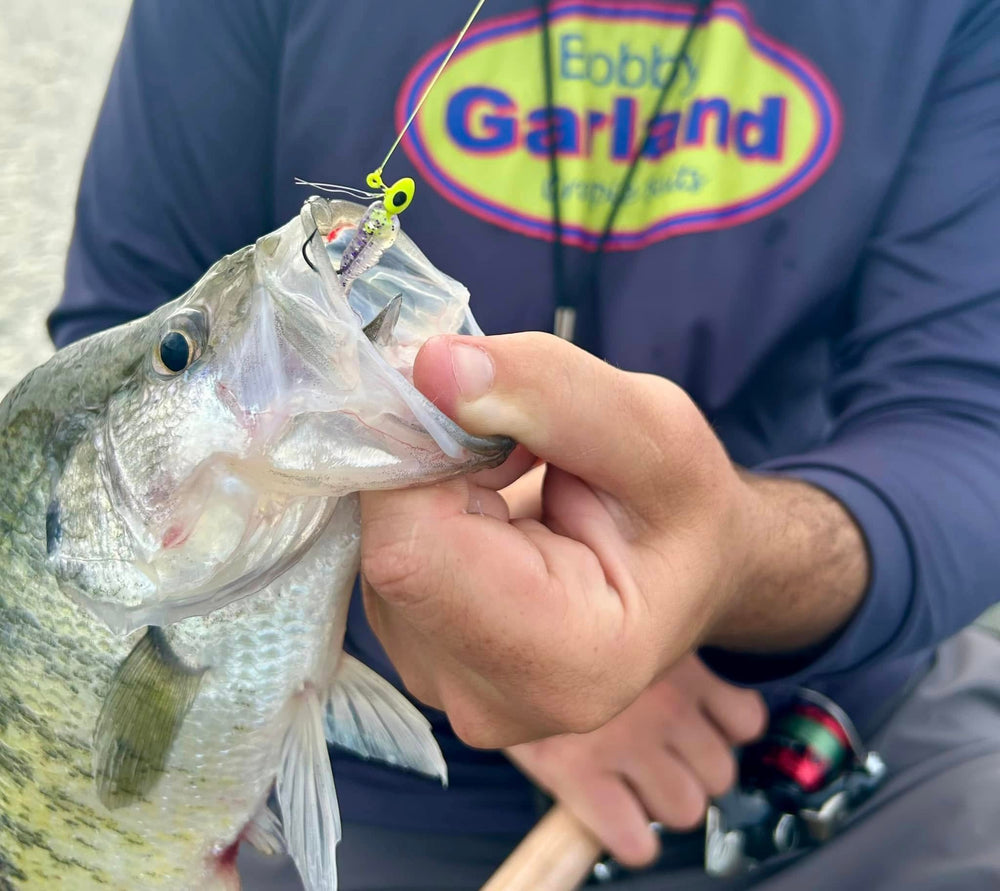 Bobby Garland Brushoff jig head shown in package, 10 per pack for versatile setups