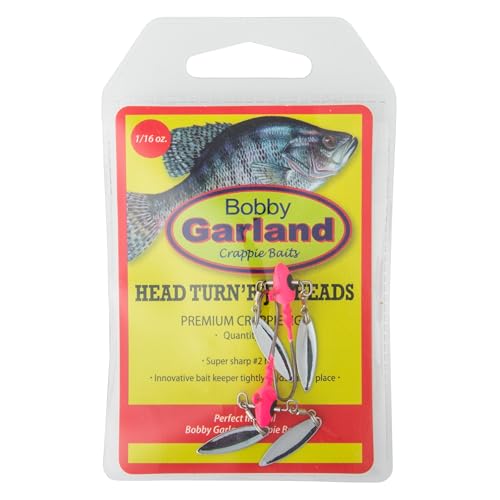 Bobby Garland Head Turn'R Jig Head Mo Glo Pink blades in motion for crappie