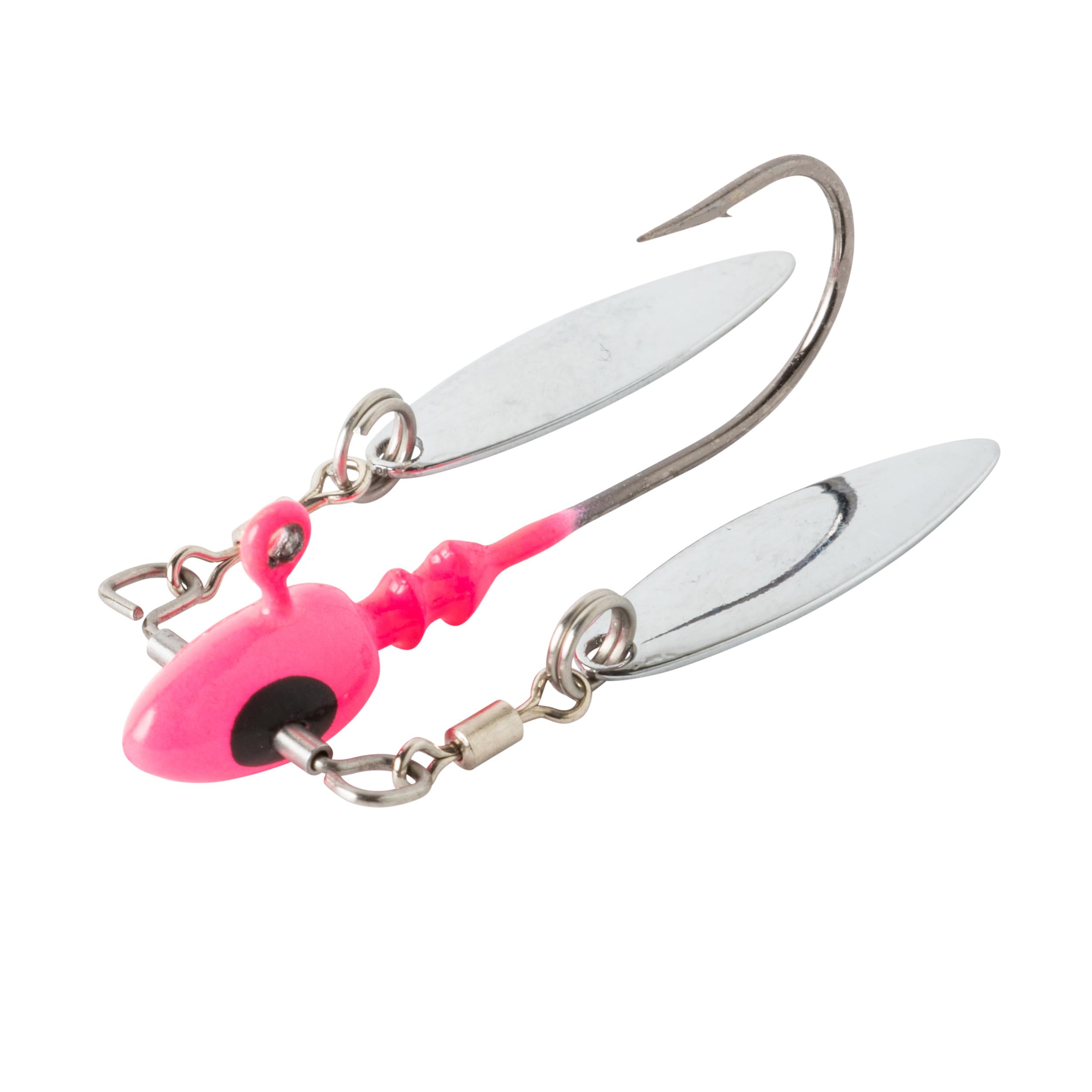 Bobby Garland Head Turn'R Jig Head Mo Glo Pink front view with 360° action for crappie baits