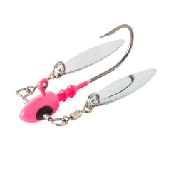 Bobby Garland Head Turn'R Jig Head Mo Glo Pink front view with 360° action for crappie baits
