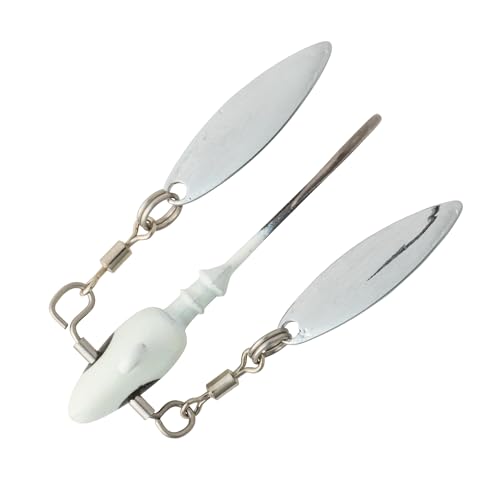 Bobby Garland Head Turn'R jig head showing twin blades for 360-degree action.