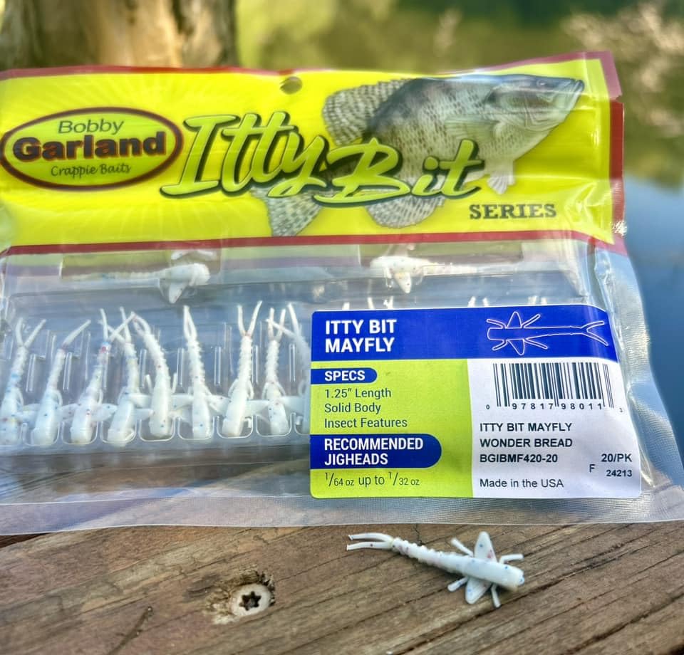 Bobby Garland Itty Bit Mayfly pairs with Itty Bits jigheads.