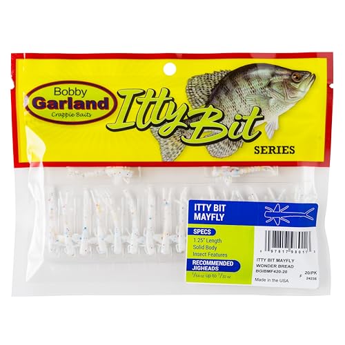 Itty Bit Mayfly wings provide realistic movement for enticing wary crappie