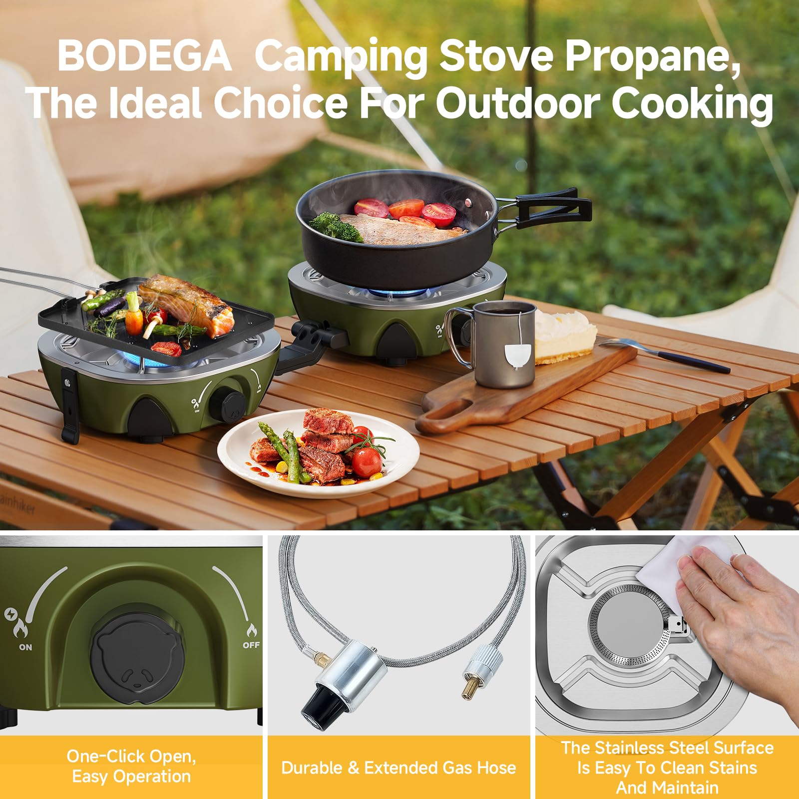 BODEGA dual burners with one-hand ignition in action