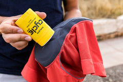 BodyGlide balm on hands keeps them clean during rides.