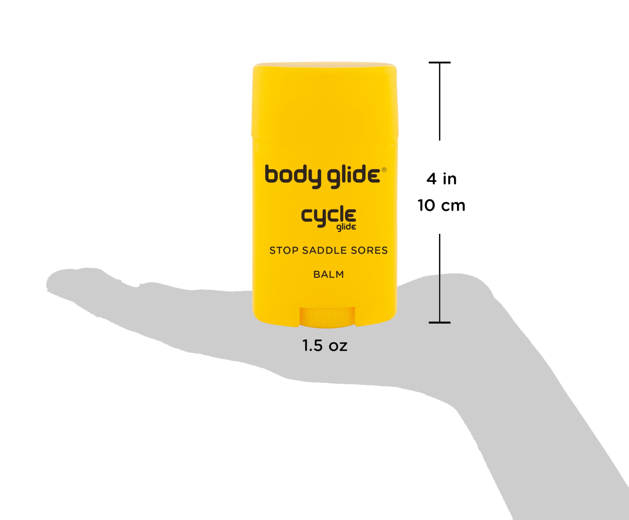 BodyGlide chamois cream stick protecting shorts and saddle area.