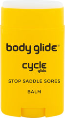 BodyGlide Cycle Glide Balm stick applying to skin for chafing prevention.
