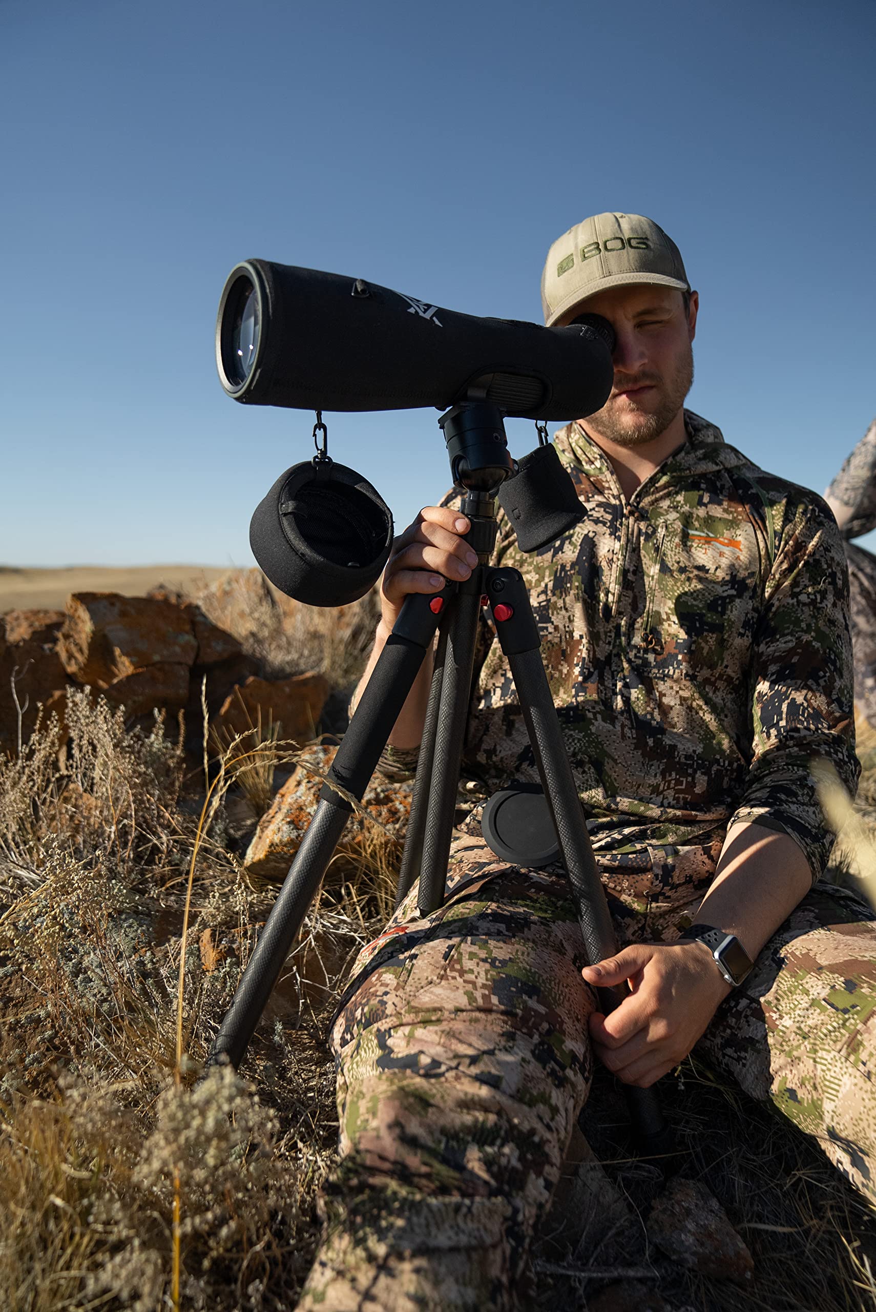 DeathGrip Sherpa optics plate attached for viewing and shooting