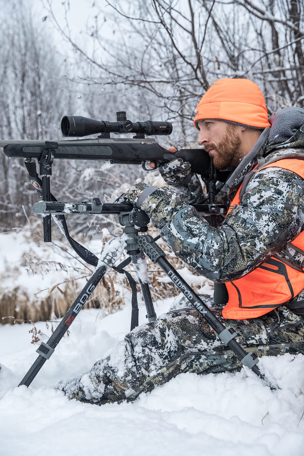BOG FieldPod Max non-marring contacts protect rifle stock during use