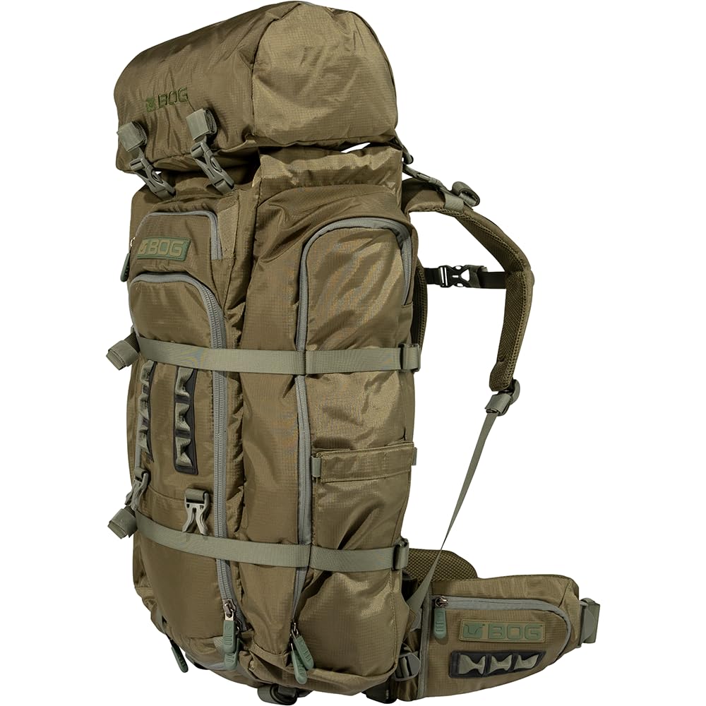 BOG Inception backpack frame highlights a carbon fiber core for lightweight packing.