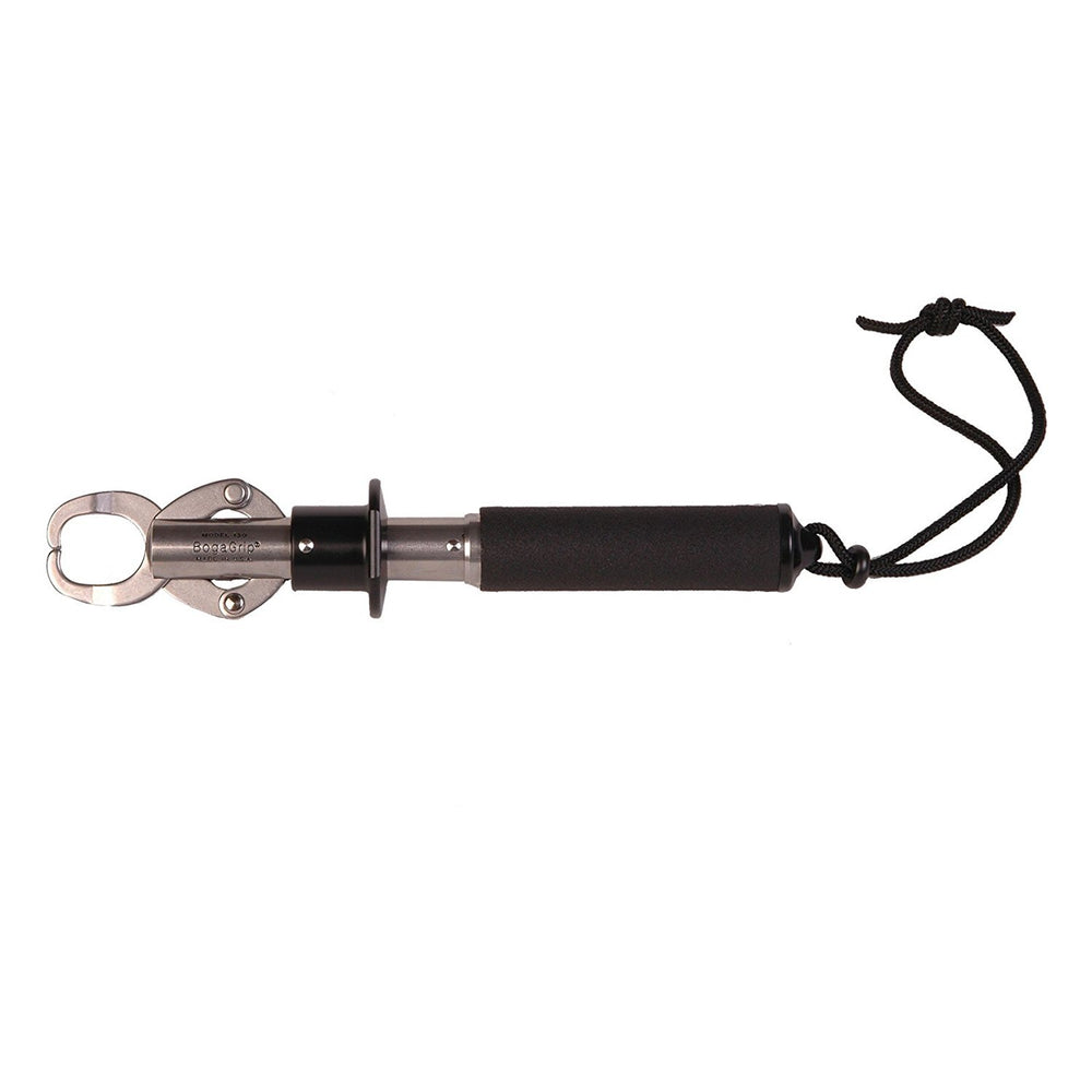 BogaGrip Fish Scale Model 130 in use—secure grip for safe, controlled weighing on the boat.