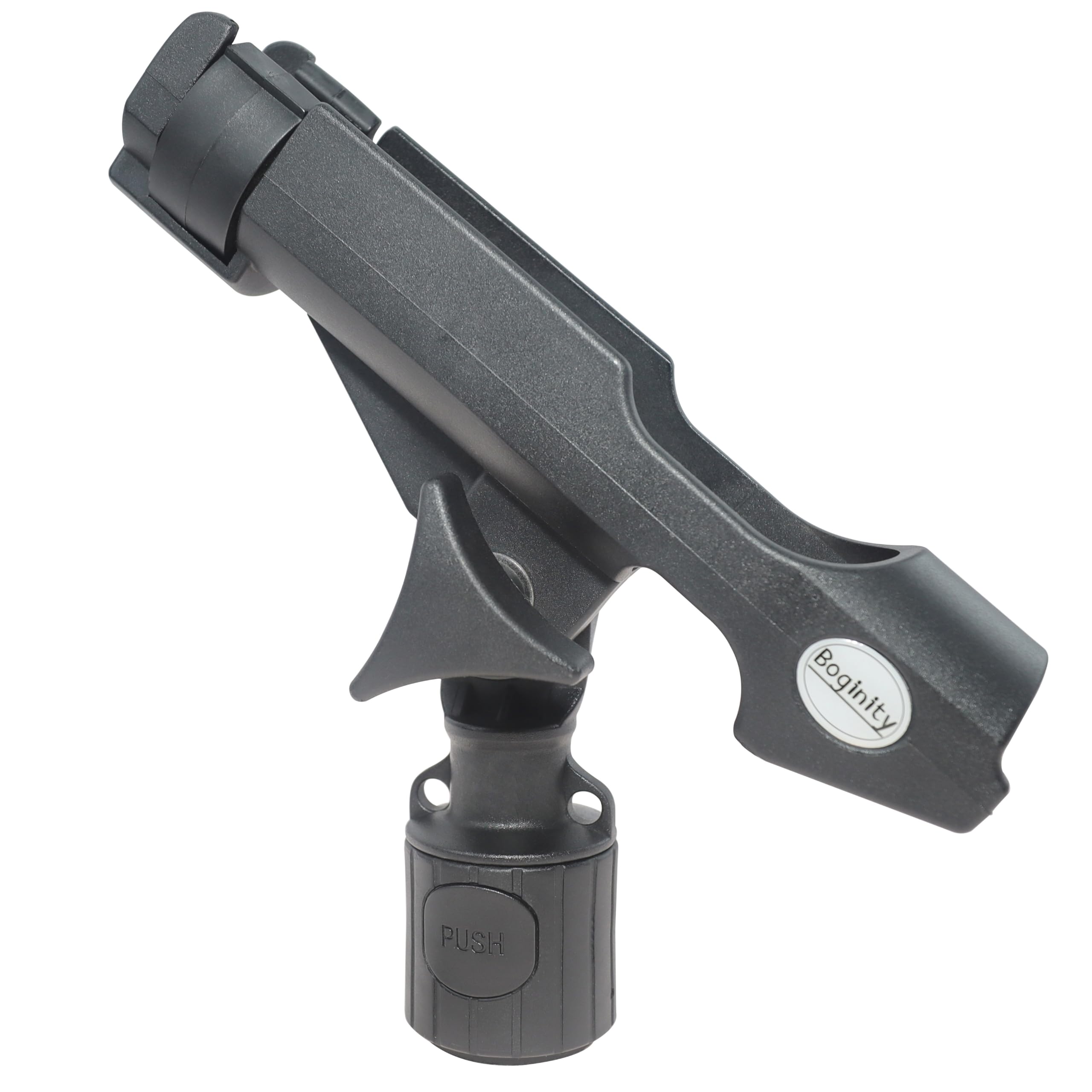 Rod holder inserted into bracket and locked