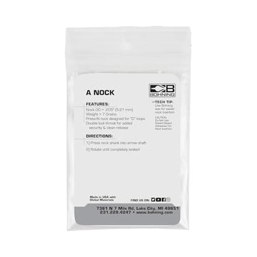12-pack Bohning A Nocks in Kiwi color with 7.0 grains each