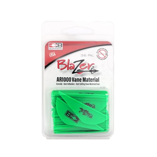 Base treated for maximum adhesion on Bohning Blazer Vane Neon Green 2in