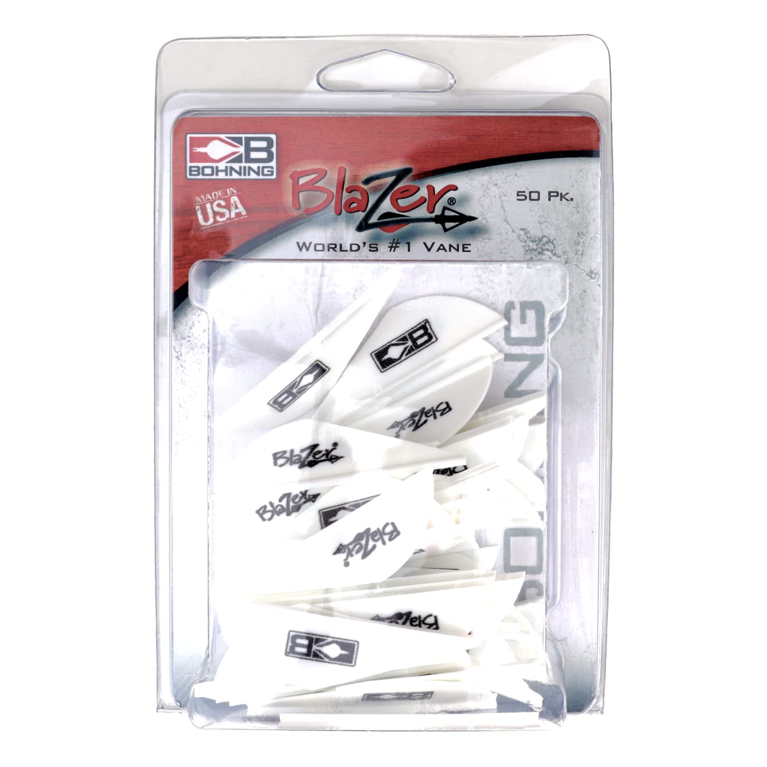 Bohning Blazer Vane White, 2 in length – optimized lift for smooth flight.