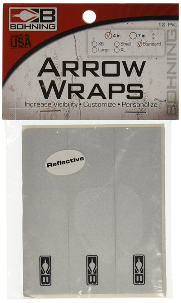 Bohning Blazer Wraps 4in Reflective on arrows for personalization and strong adhesion