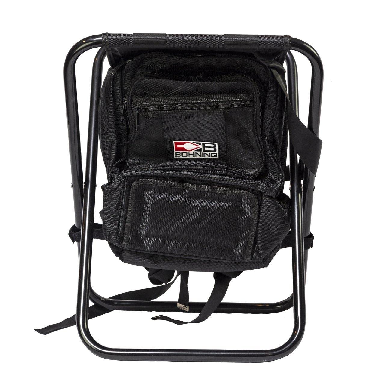 Bohning Complete Shooter Stool Black umbrella holder for weather-ready use.