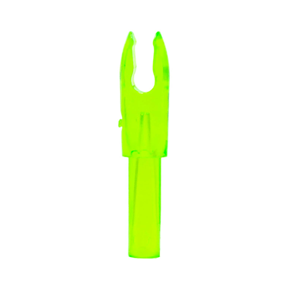 Bohning F Nock 4mm micro shaft .166 ID in Kiwi color, top view