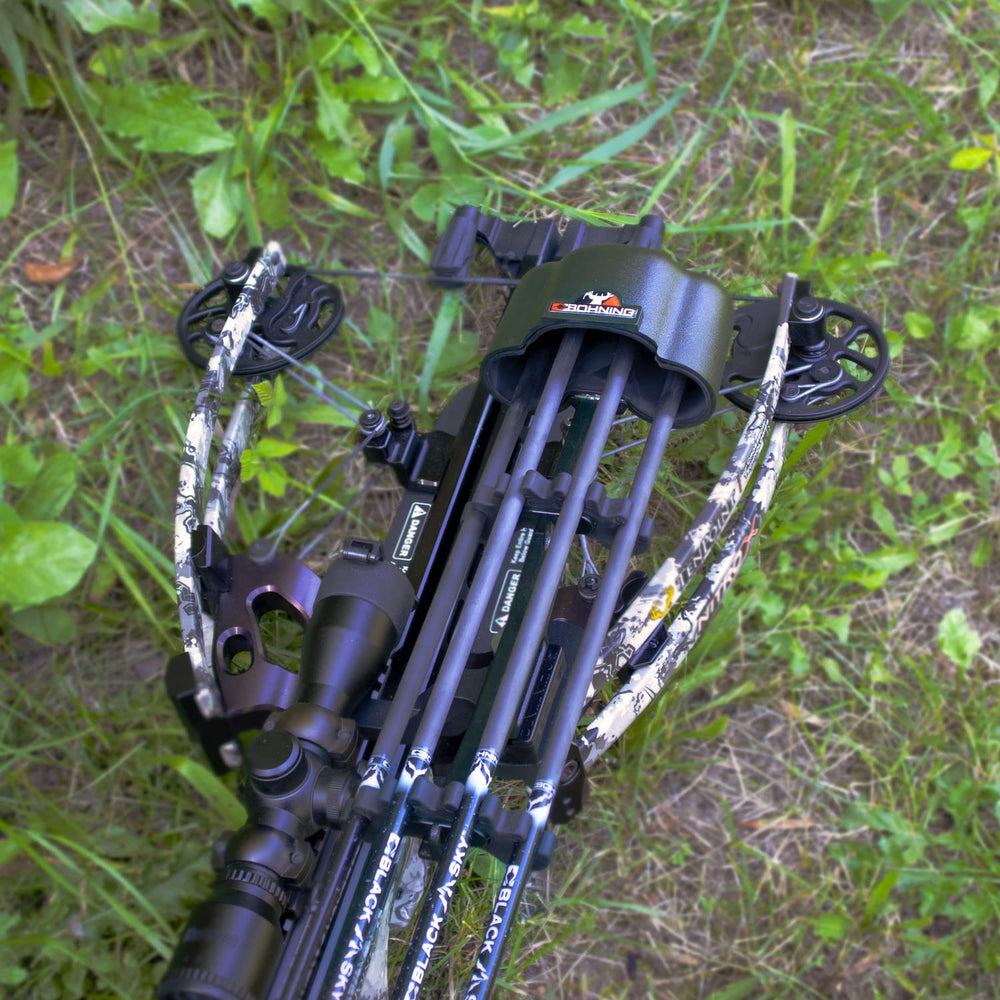 Bohning Lynx 4-Arrow Quiver with dual retainers securing shafts during movement