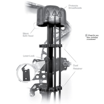 Bohning Lynx 4-Arrow Quiver hood liner reduces noise for quieter setups