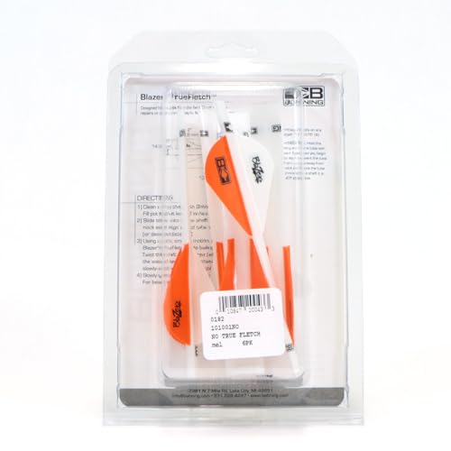 Bohning Neon Orange Blazer Quik Fletch on arrow shaft fit and alignment.