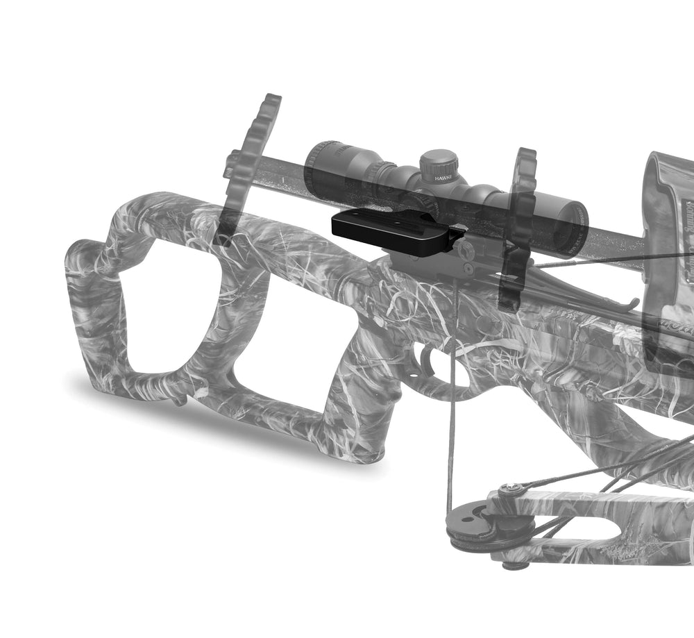 Mounts without removing scope on Bohning quiver top mount