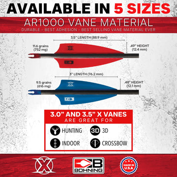 Bohning X Vane neon yellow with standard shaft compatibility for broad shaft applications.