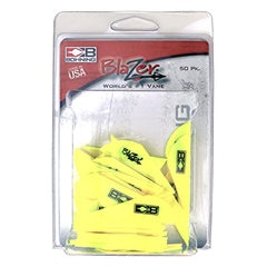 Close-up of Bohning Blazer Neon Yellow vane material, 2in