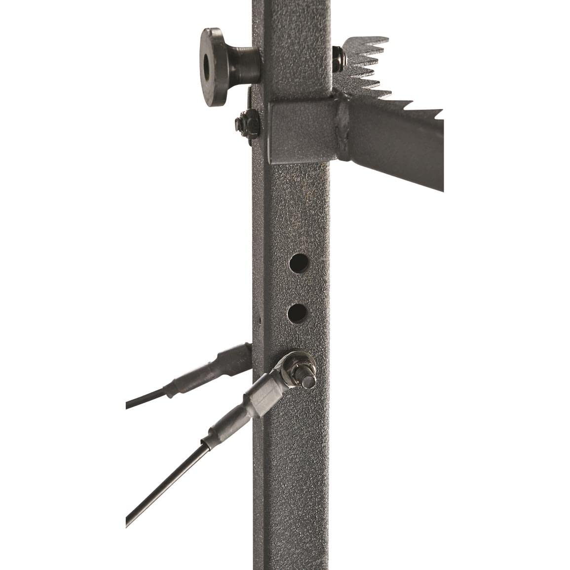 Bolderton Deluxe Hang-On Tree Stand lumbar support helps reduce fatigue on extended sits.