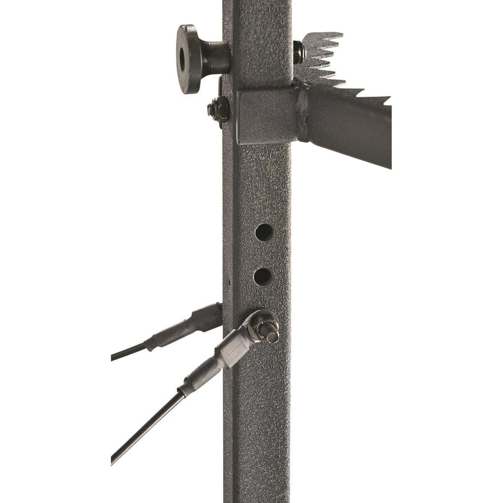 Bolderton Deluxe Hang-On Tree Stand lumbar support helps reduce fatigue on extended sits.
