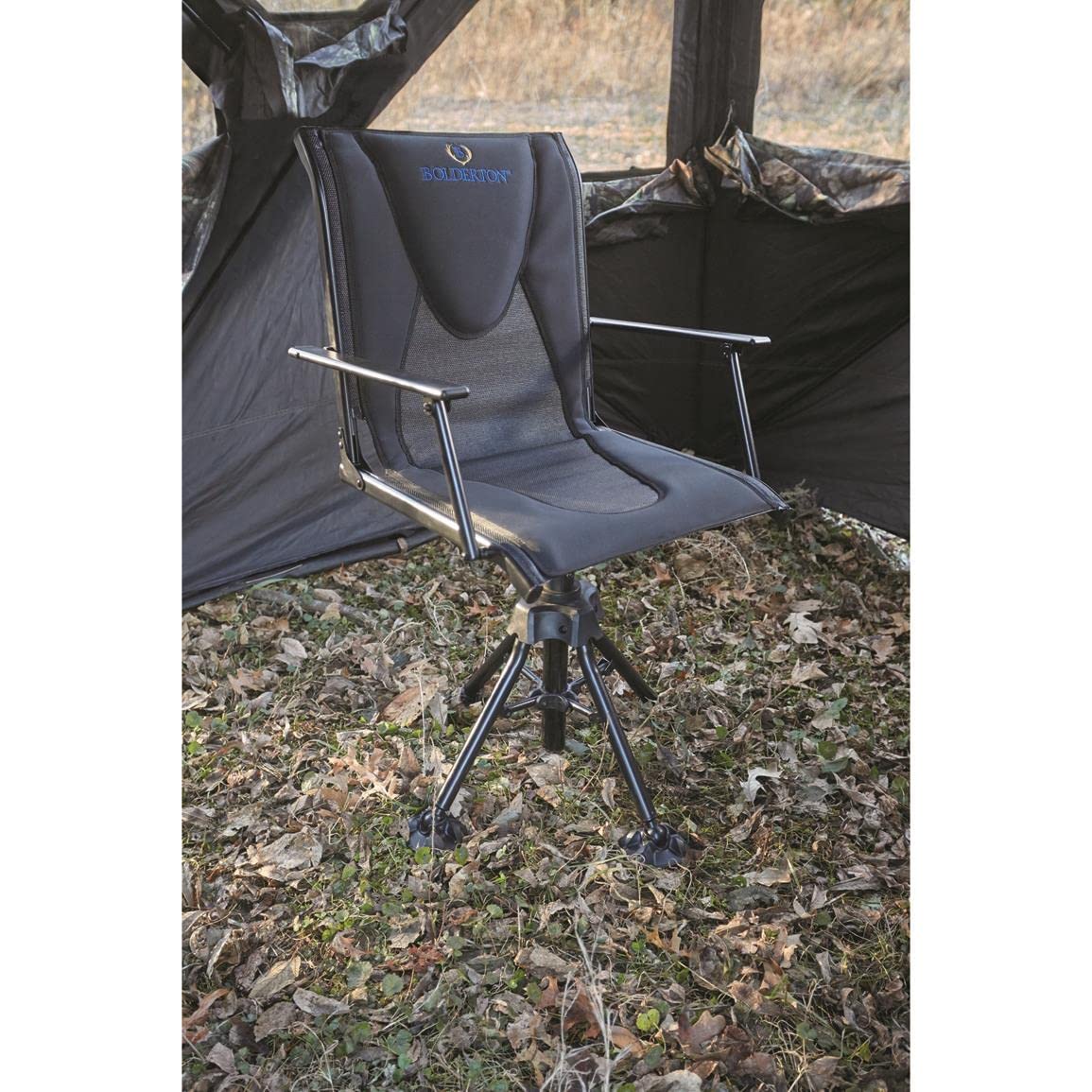 Bolderton chair with armrests and padding supports fatigue-free sits.