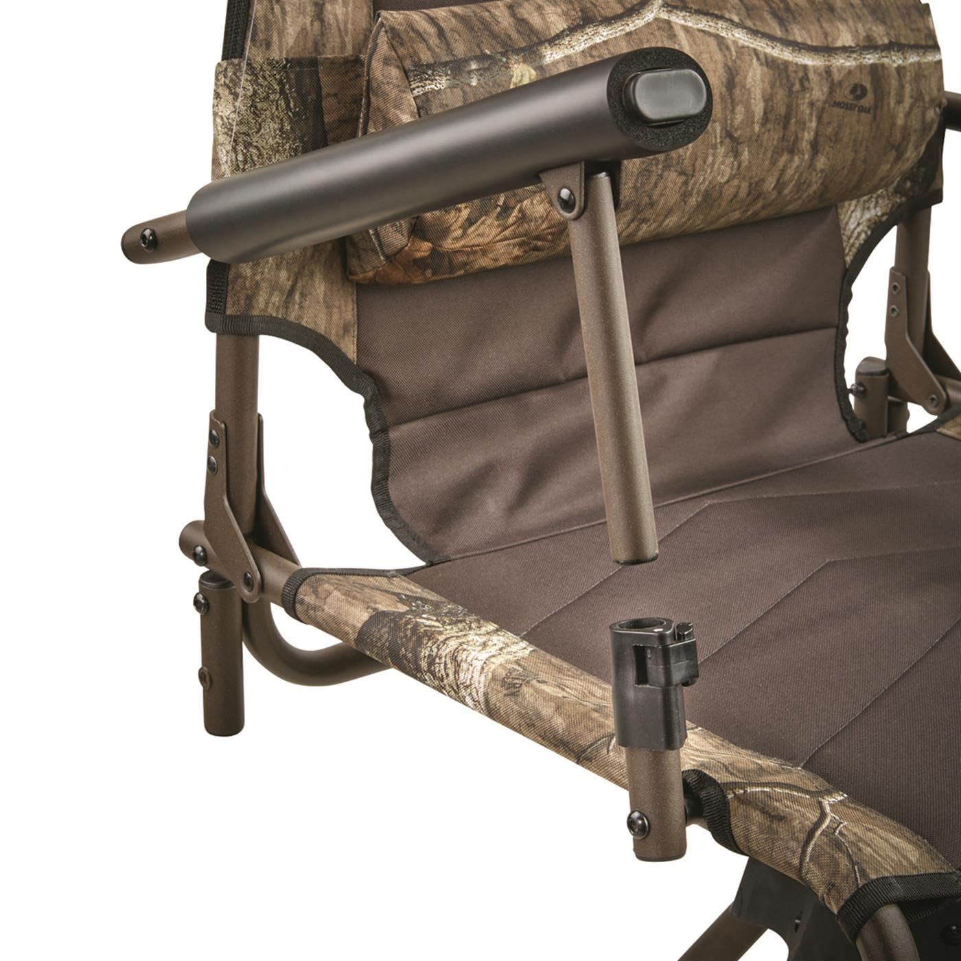 Bolderton Premium Blind Chair accessory tray mounted on side for quick gear access.