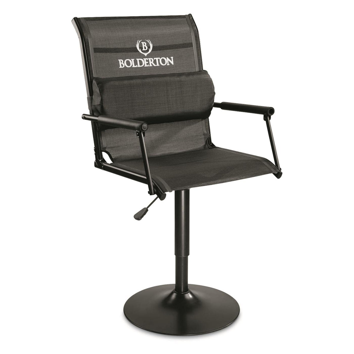 Bolderton XL swivel tower hunting blind chair seat view for stable aim and comfort.