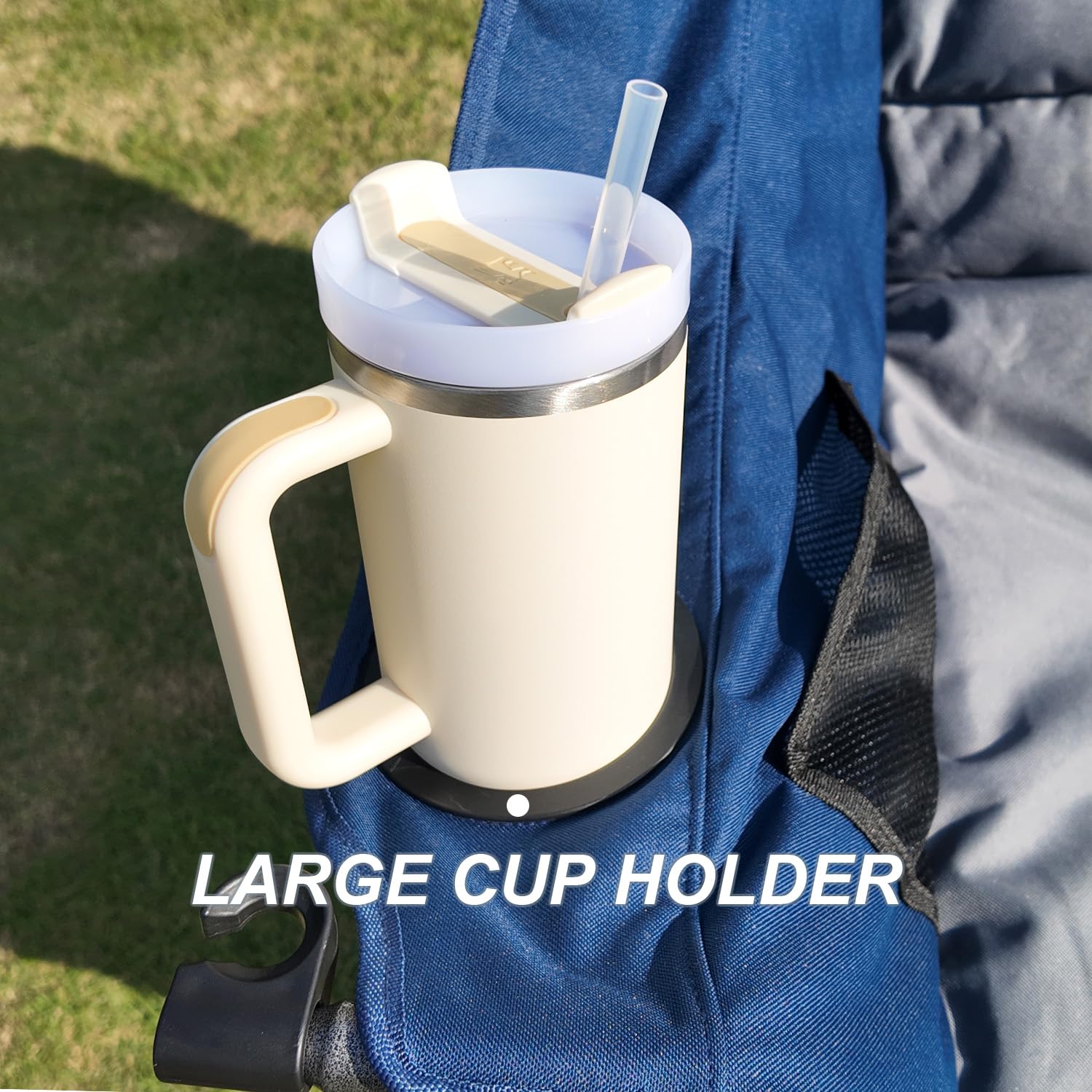 Bolosy oversized camping chair armrests provide cushioned support while relaxing outdoors.