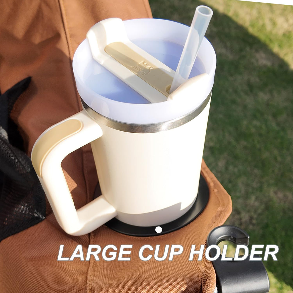 Bolosy oversized camping chair cup-holder-wine-glass keeps drinks within easy reach.
