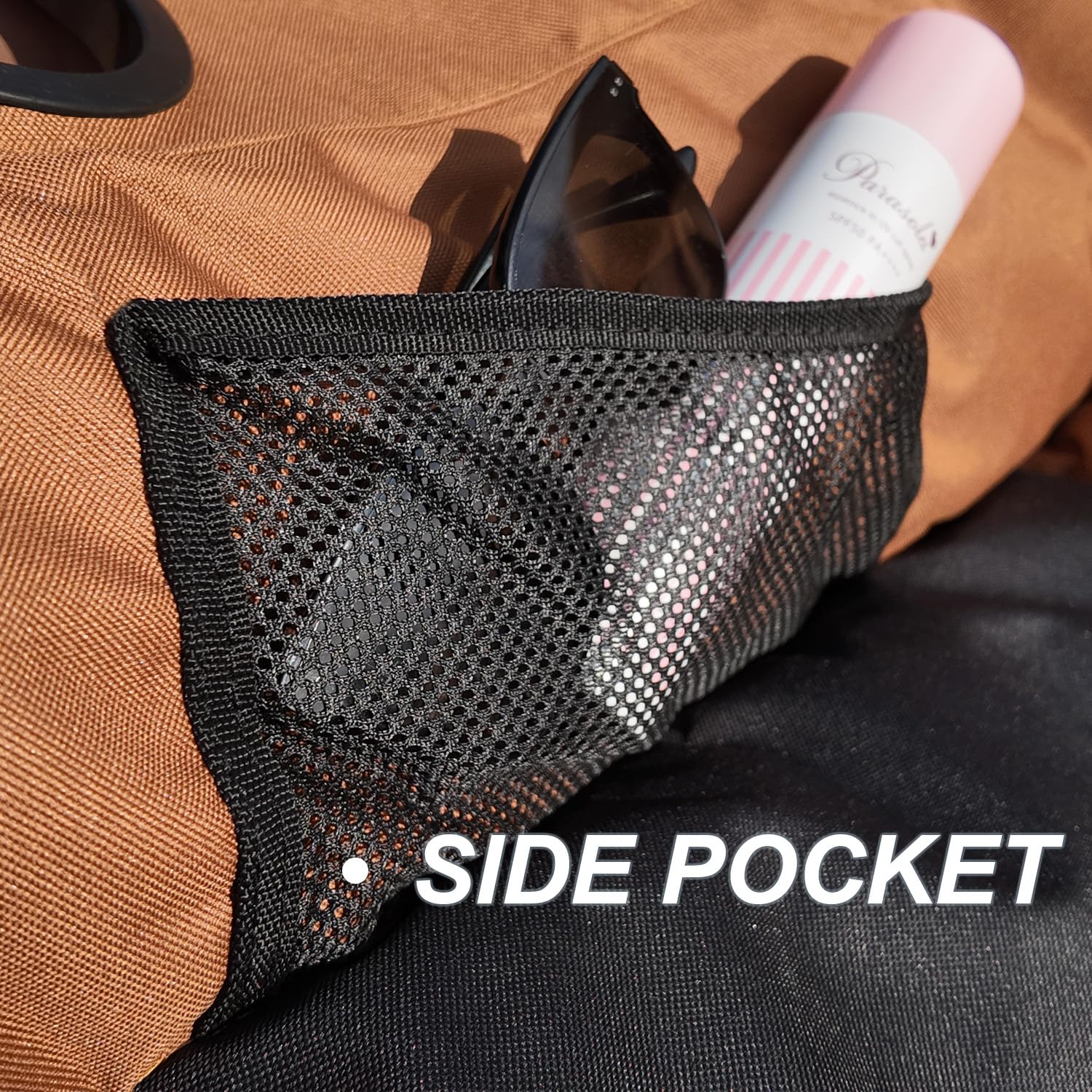 Bolosy oversized camping chair folded shows quick portability in the included carry bag.