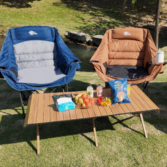 Bolosy oversized camping chair seat-padding delivers soft comfort during extended seating.