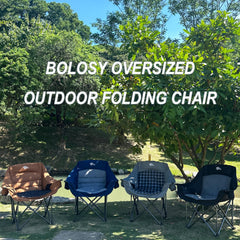 Bolosy oversized camping chair seat delivers roomy comfort for all-day lounging.