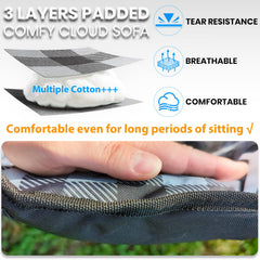 Bolosy padded double camping chair headrest close-up showcasing neck comfort