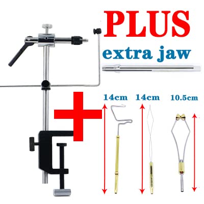 Bolsek fly tying vise mounted on table edge for stable setup