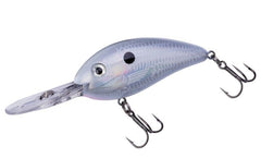 Bomber Fat Free Fry Pearl White 2-inch lure for shallow water cranking and small baitfish forage.