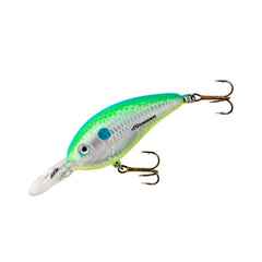 BOMBER Fat Free Shad Guppy in Citrus Shad, ideal for shallow cover fishing.